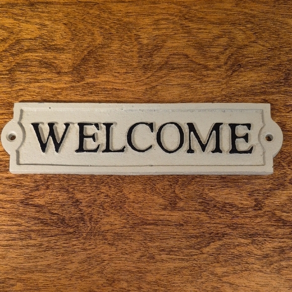 ABBOTT Cast Iron "Welcome" Sign Home Decor - Picture 3 of 15